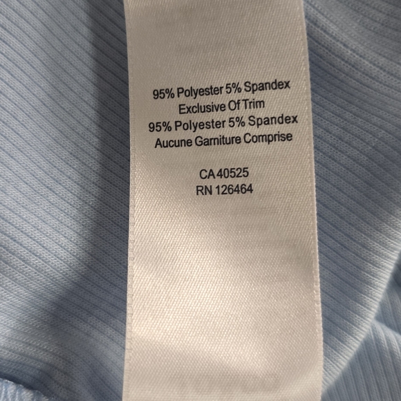 J.O & Co Light Blue Ribbed Cropped Tee Stretch Short Sleeve Top Small - Picture 5 of 5